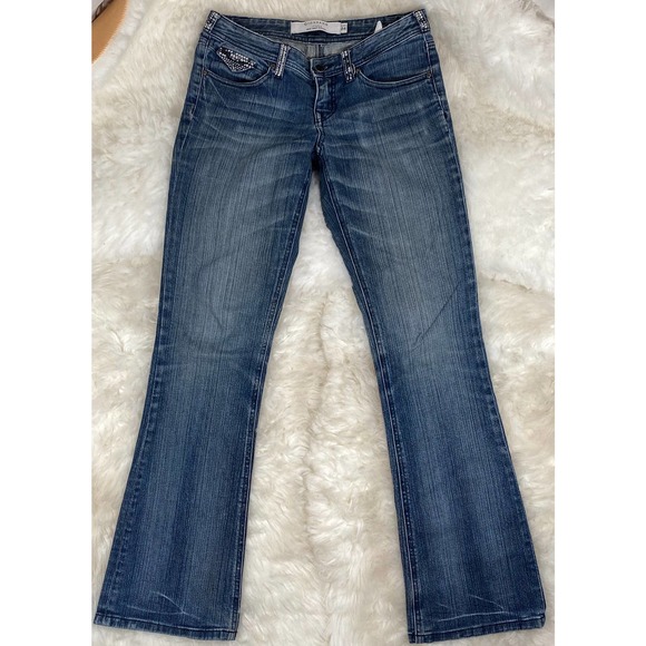 Giordano Woman's Drop Waist Boot Cut Jeans Sz 24 - Picture 2 of 7